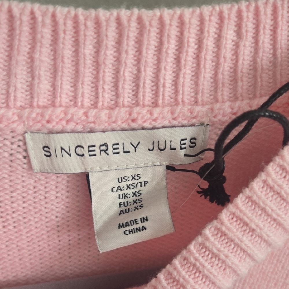 Sincerely Jules Pink and Lavender Striped Sweater - Picture 2 of 4